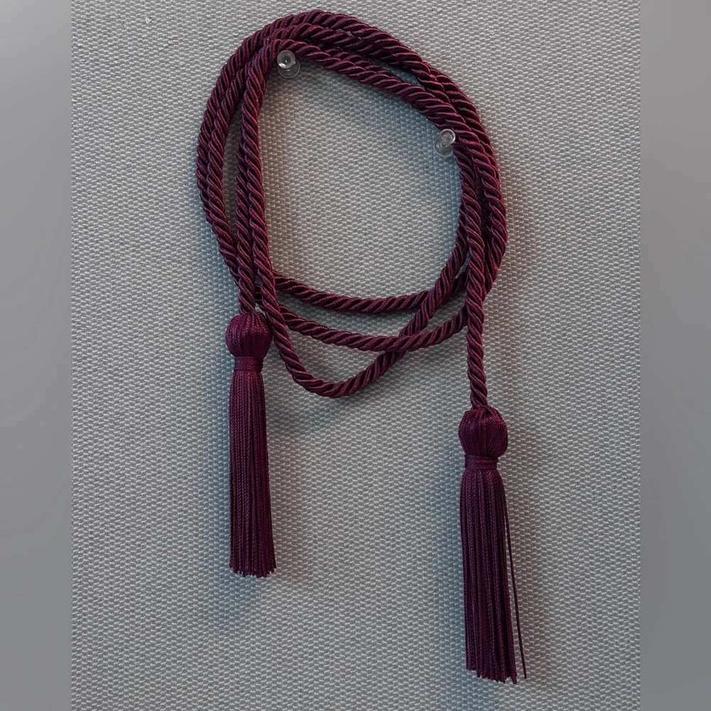 Burgundy Tassel Rope Belt